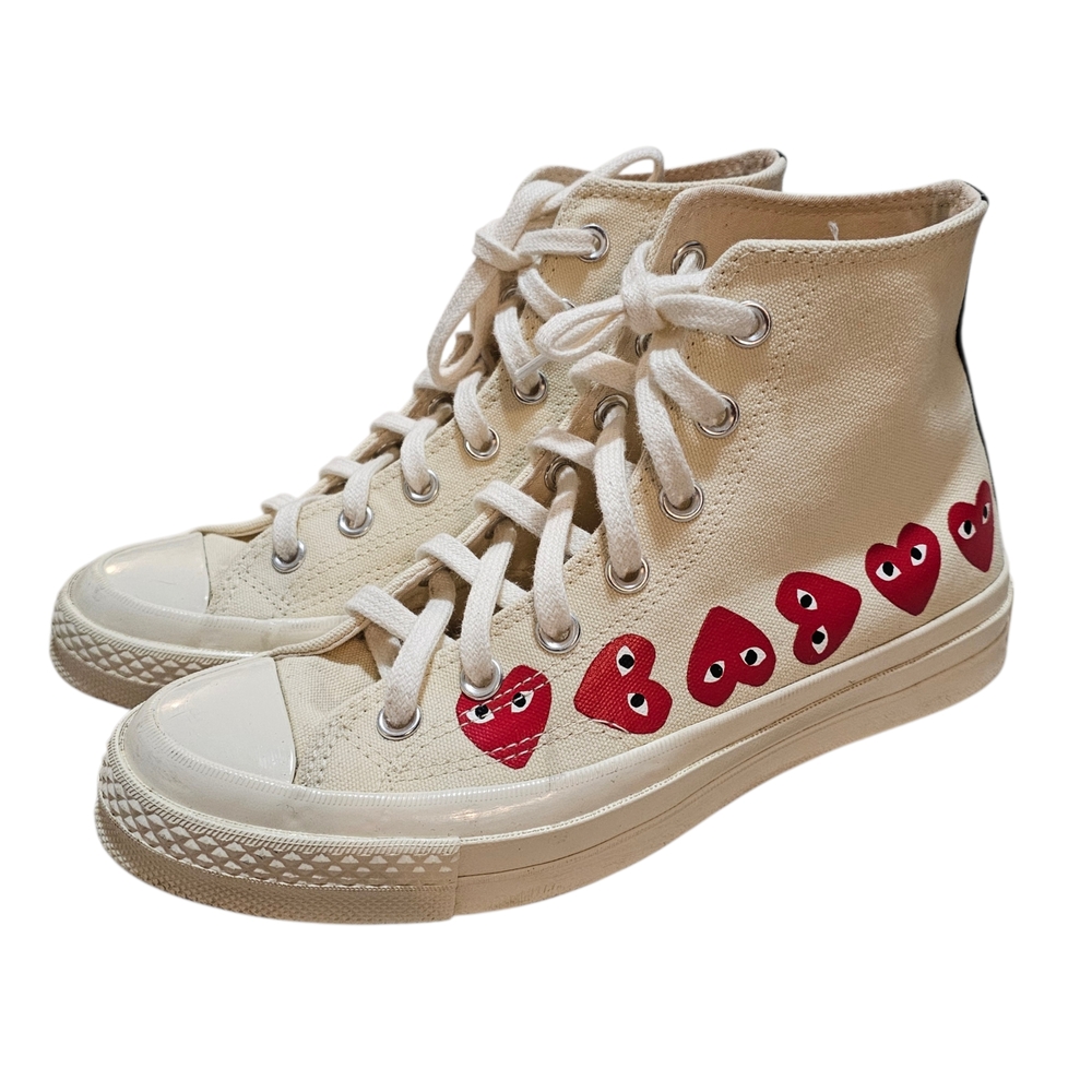 Converse X Comme Des Garçons Play Chuck 70 Multi Heart White High Shoes